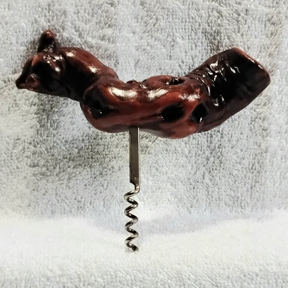 Vintage Solid Wood/Stainless Steel Cork Screw Measuring 6 1/2" Across!!